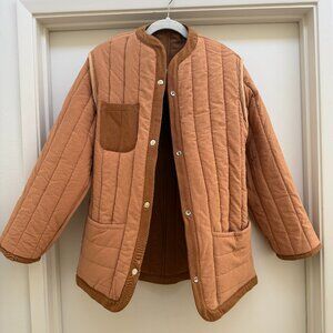 Reversible Quilted Cotton Canvas Coat Rust Size S